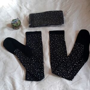 Black glitter socks in both sides sexy socks stretch